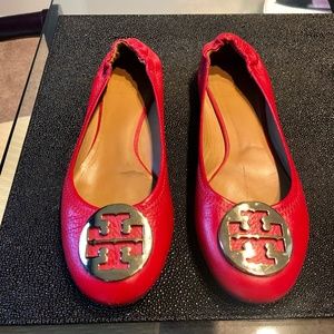 Red Tory Burch Reva Flats Size 9